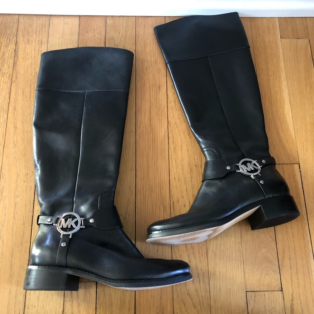 Michael Kors Black Leather Tall Boots (Women’s 5)